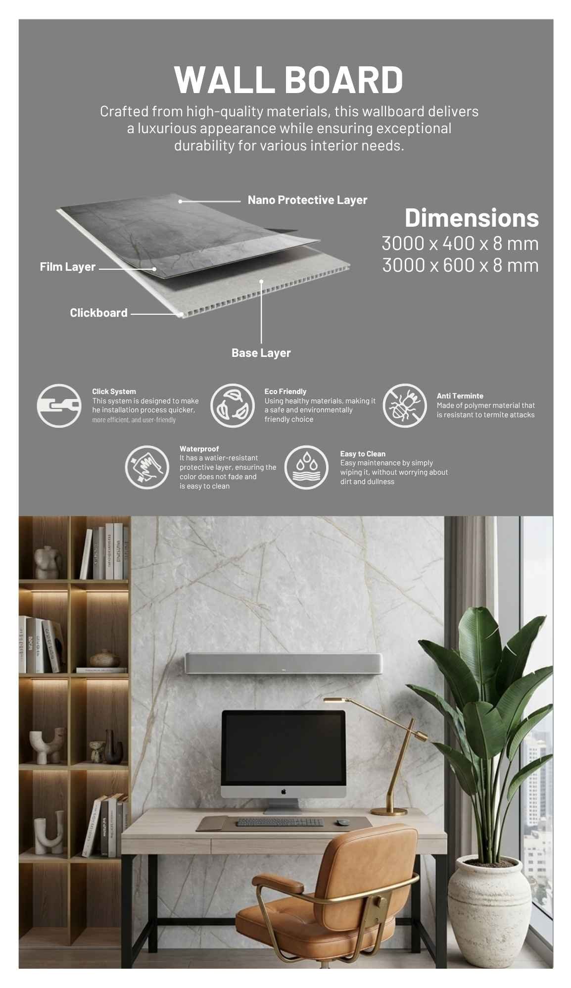 wall board pvc mecca