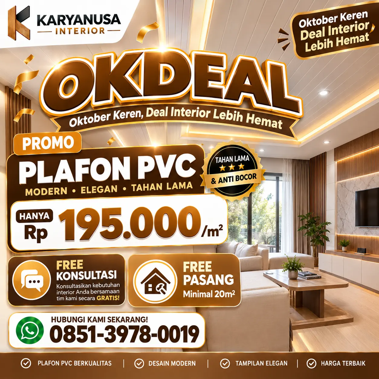 promo plafon pvc oktober 195.000