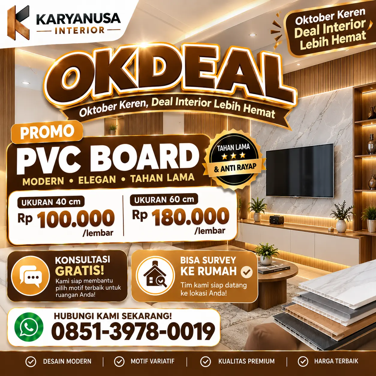 wall board pvc 40cm & 60cm